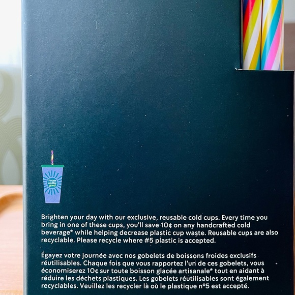 Starbucks Fluorescent Positivity Reusable Cold Cup Rainbow straws gift set of 5 - Picture 10 of 10
